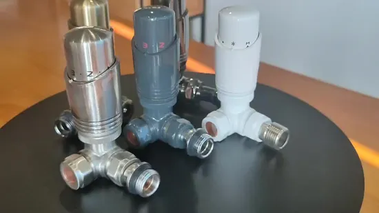 Set Trv con valvola termostatica per radiatore lucidata e cromata con detentore e testa ad angolo Trv