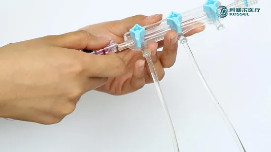Accessori interventistici monouso ad alta pressione Collettore medico a 3 porte
