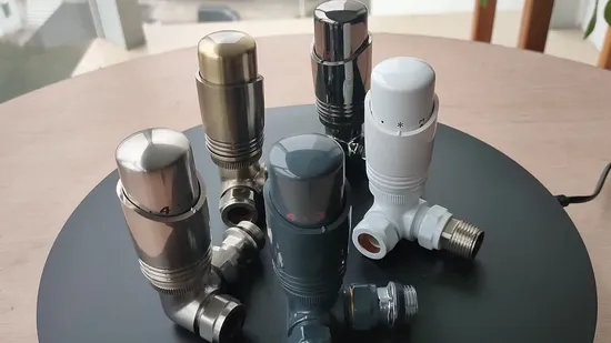 Tutto Cromato Trv Set Valvola termostatica per radiatore Detentore Valvola Testa termostatica